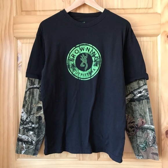 Browning Outfitters Men’s layered look long sleeve tee size small - Picture 2 of 7